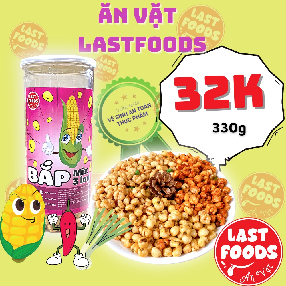 Bắp mix 3 loại 300g hũ pet , ăn vặt LASTFOODS Hà Nội với các mẫu đồ ăn vặt các miền đầy đủ hương vị thơm ngon giá rẻ