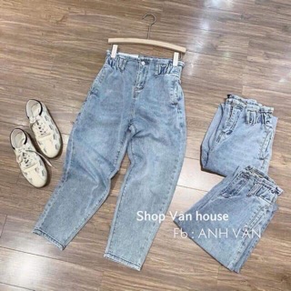 Quần jeans baggy cạp chun nữ