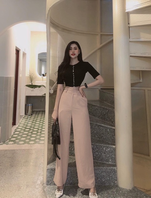 Quần ống rộng culottes 100cm Ulzzang Phong cách hàn quốc_KLy00