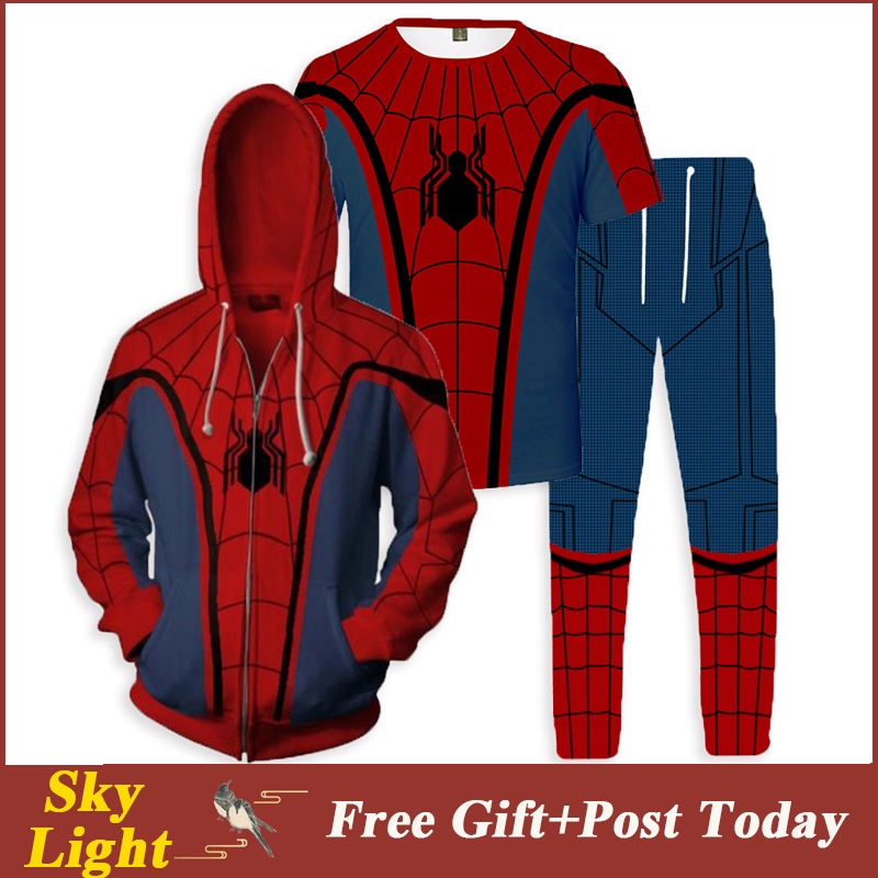 Áo khoác / Áo thun / Quần dài Spider-Man 3D thời trang cho nam nữ