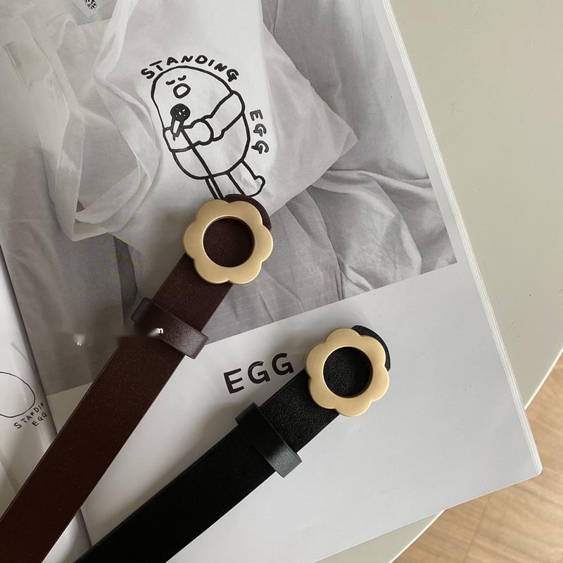 Thắt Lưng Da Họa Tiết Hoa Phong Cách Hàn Quốc Thời Trang Cho Nữ