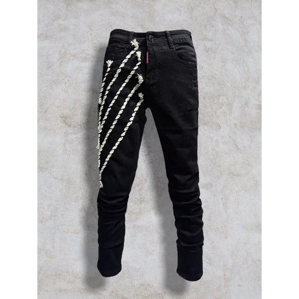 QUẦN JEANS ĐEN TRƠN BỆN THỪNG MADE BY TAS