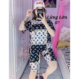 Bộ lửng thun lạnh 3D chất 4 chiều quần có túi