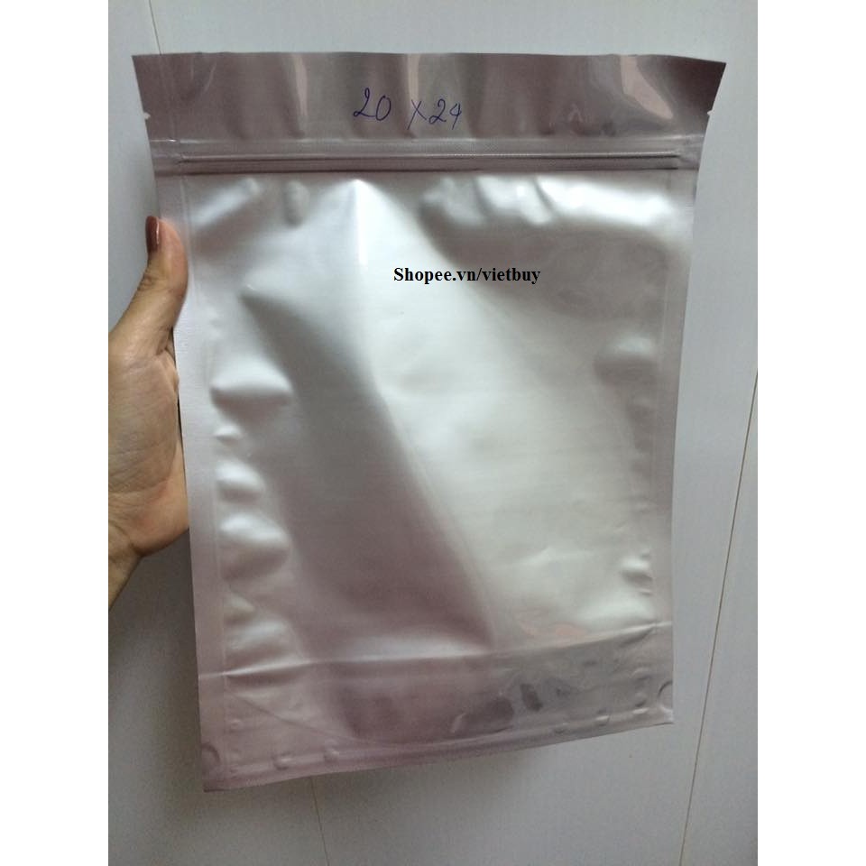 100g Túi zip 2 mặt bạc 16x20