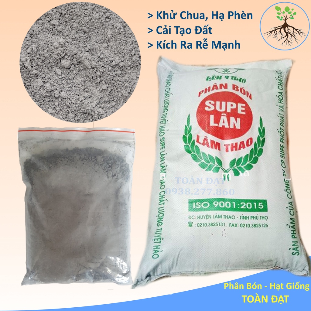 1Kg Phân Super Lân Lâm thao dạng bột_Phân bón siêu lân cải tạo đất, rễ khỏe ra mạnh, mầm chồi mập, ra hoa đậu quả tốt