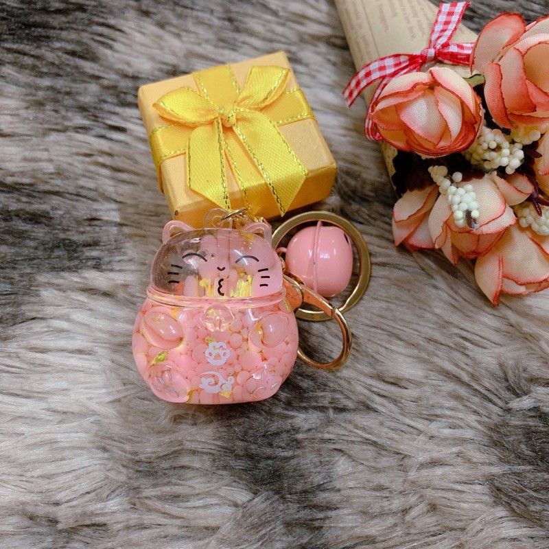 Móc khoá lục lạc mèo thần tài may mắn Maneki-neko