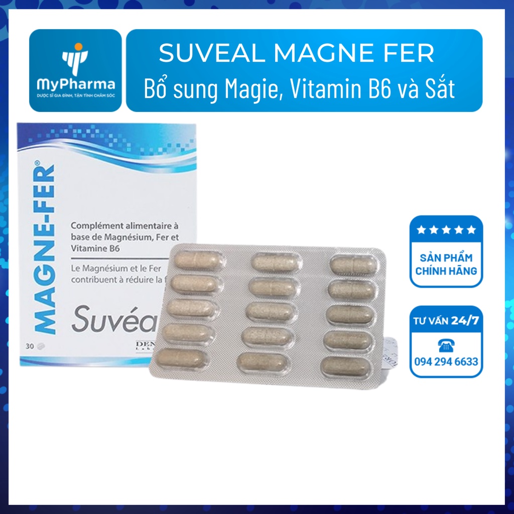 Suveal Magne – Fer – Bổ sung Magie, Vitamin B6 và Sắt cho phụ nữ có thai