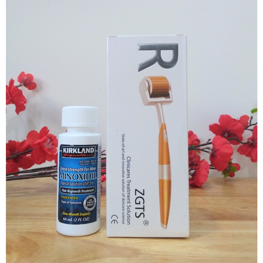 Combo Mọc Râu Tóc Nhanh Minoxidil 5% + Lăn Kim 0,5mm