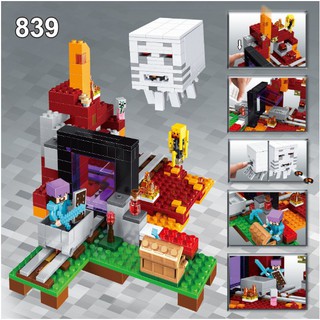 Đồ chơi xếp hình địa ngục rực lửa minecraft