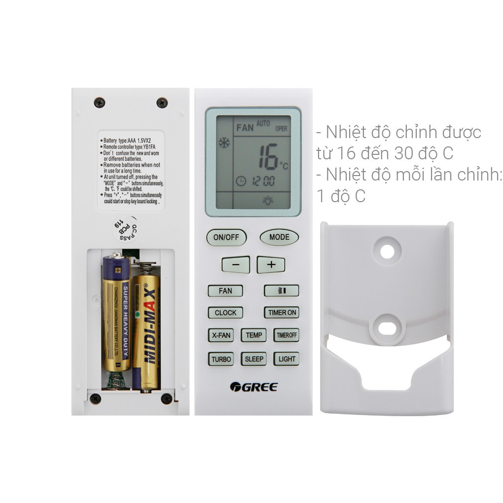 [ VẬN CHUYỂN MIỄN PHÍ KHU VỰC HÀ NỘI ] Điều hòa Gree 9000BTU 1 chiều R410 GWC09IB-K3N9B2I