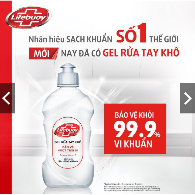 Gel rửa tay khô sạch siêu nhanh Lifebuoy Bảo Vệ Vượt Trội 10 (Chai nắp bạc 235ml) | BigBuy360 - bigbuy360.vn
