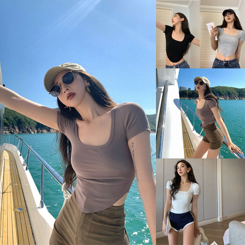Áo thun kumikumi phong cách Hàn Quốc cá tính thời trang cổ điển cho nữ