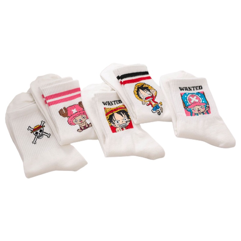 flowersqueen Vớ cotton in hình anime One Piece thời trang