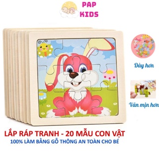 Đồ chơi xếp hình tranh ghép gỗ 9 mãnh cho bé thông minh