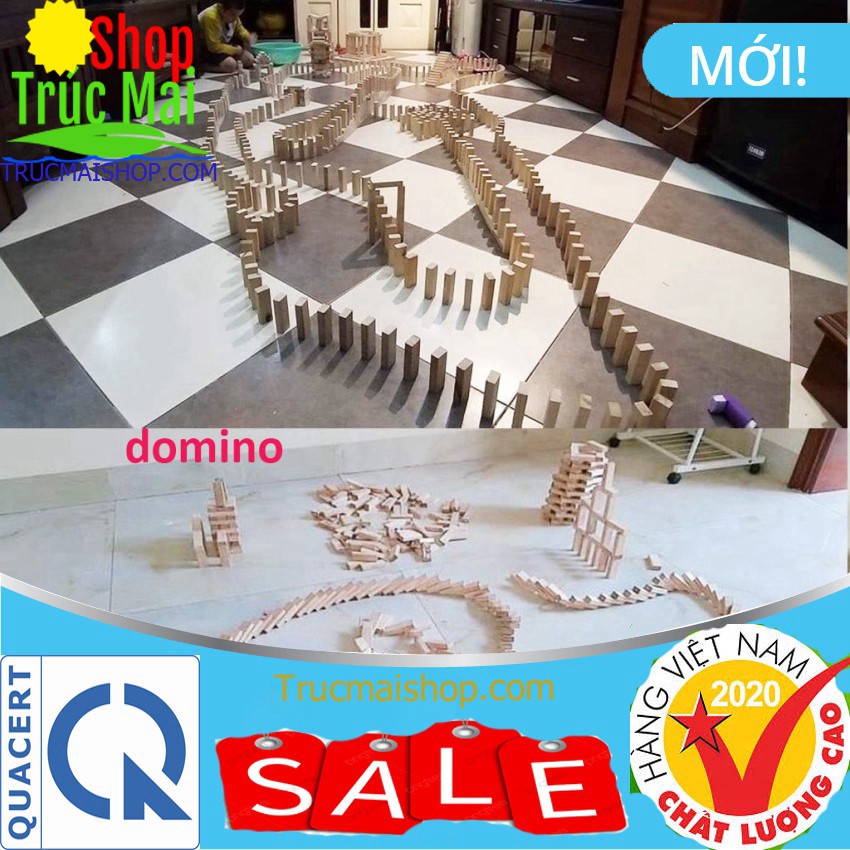 Bộ Rút Gỗ Đồ Chơi Xếp Hình Domino Montessori Rèn Luyện Trí Thông Minh Tránh Xa Điện Thoại (54 Thanh Cỡ Lớn 1kg gỗ)