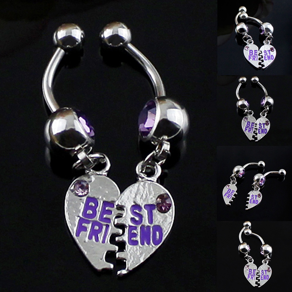 Bộ khuyên rốn hình trái tim bằng thép y tế chất lượng cao