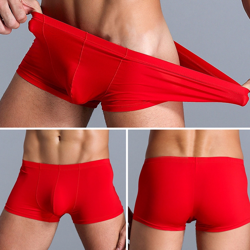 Quần lót boxer màu trơn gợi cảm cho nam
