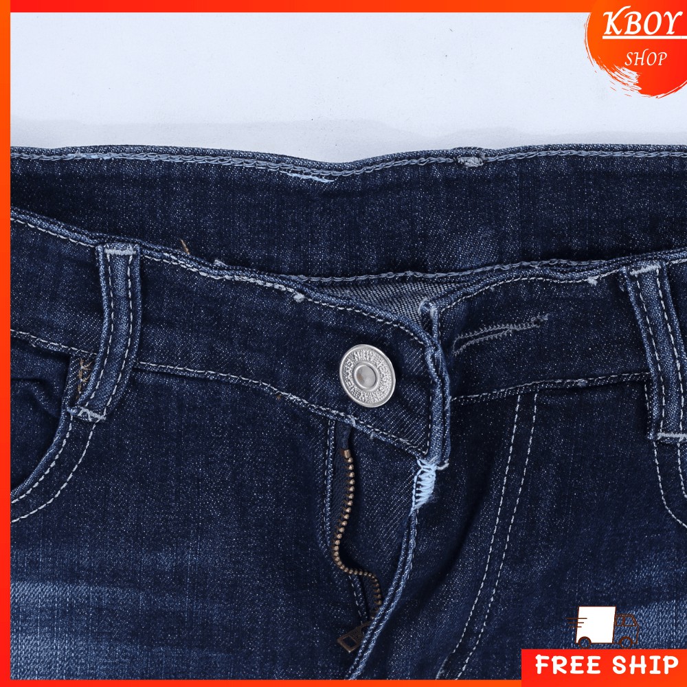 Quần jeans nam rách nhẹ gối ống ôm chất bò cao cấp vải mềm mịn hợp dáng - QJ16 | BigBuy360 - bigbuy360.vn