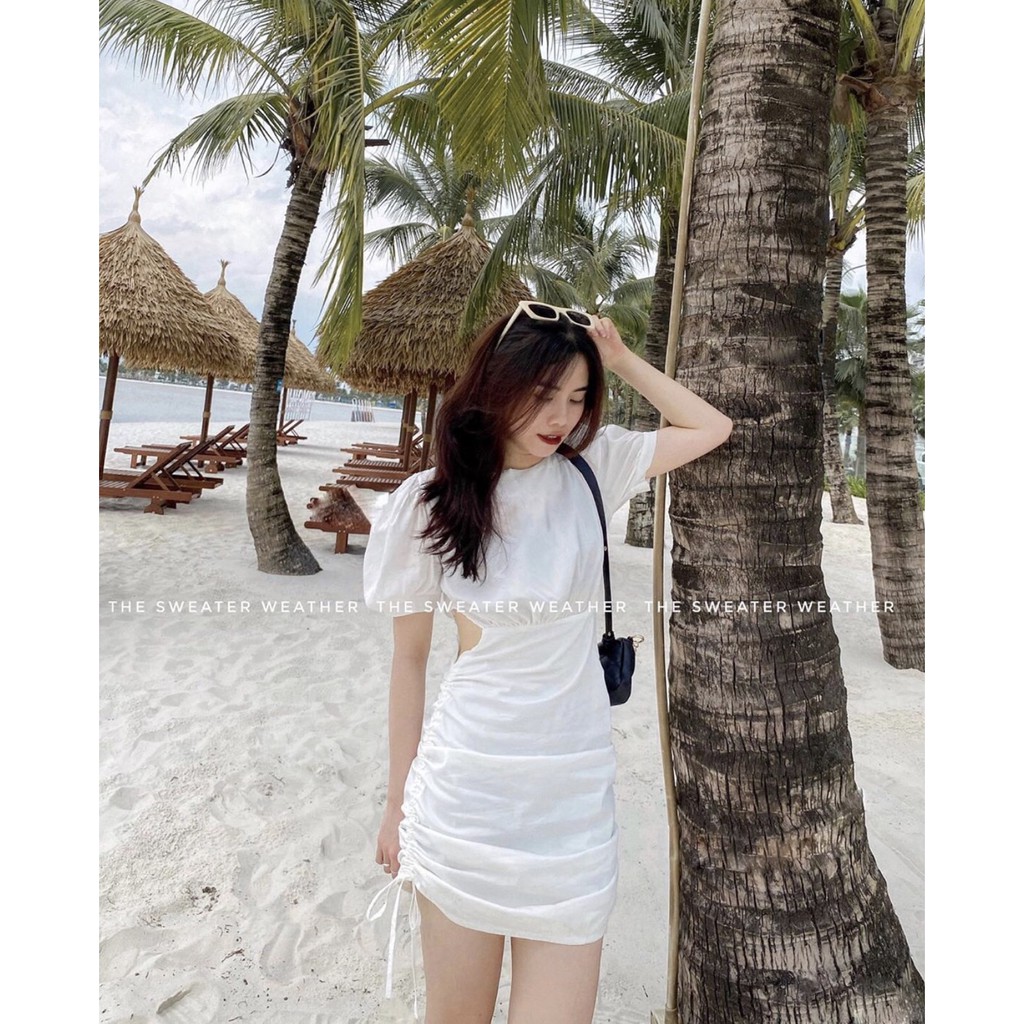 [Mã SKAMA06 giảm 8% tối đa 50K đơn 250K] Váy liền khoét eo dây rút | BigBuy360 - bigbuy360.vn