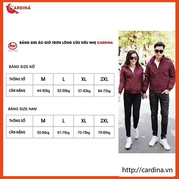 Áo Khoác Nam, Áo Gió Nam 2 Lớp Lót Lông Cừu CARDINA Cao Cấp Siêu Nhẹ, Siêu Ấm | BigBuy360 - bigbuy360.vn