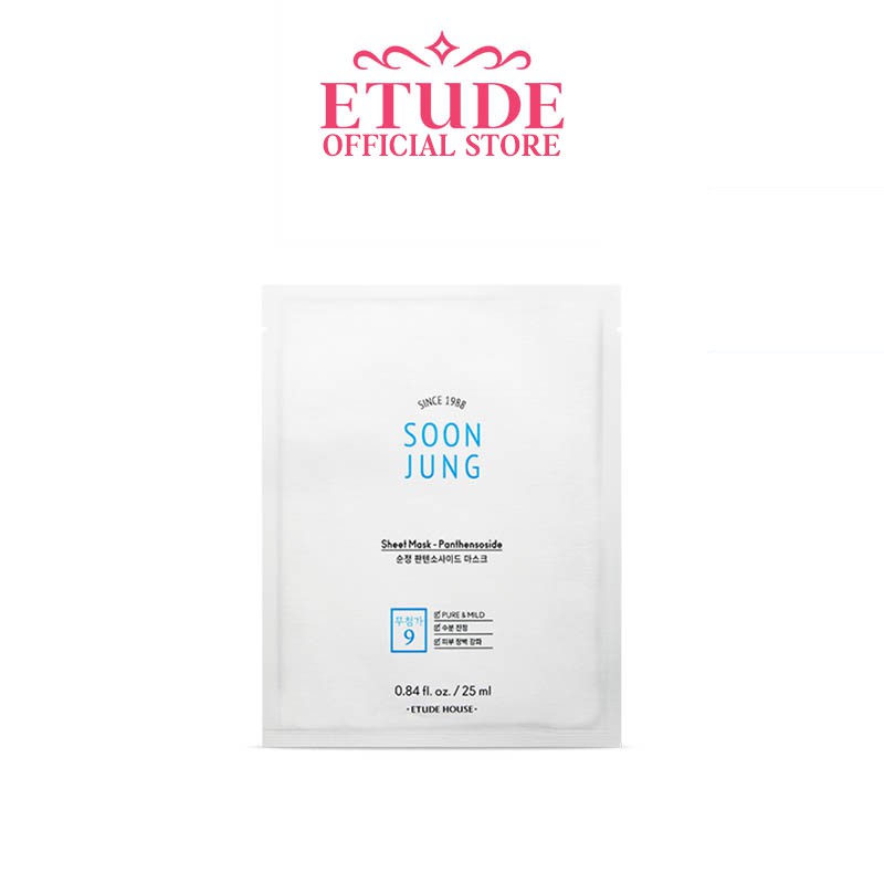 Mặt nạ cấp ẩm cho da nhạy cảm Etude 20ml Chứa Panthensoside Dưỡng Da Cấp Ẩm Hiệu Quả SoonJung Sheet Mask_Panthensoside