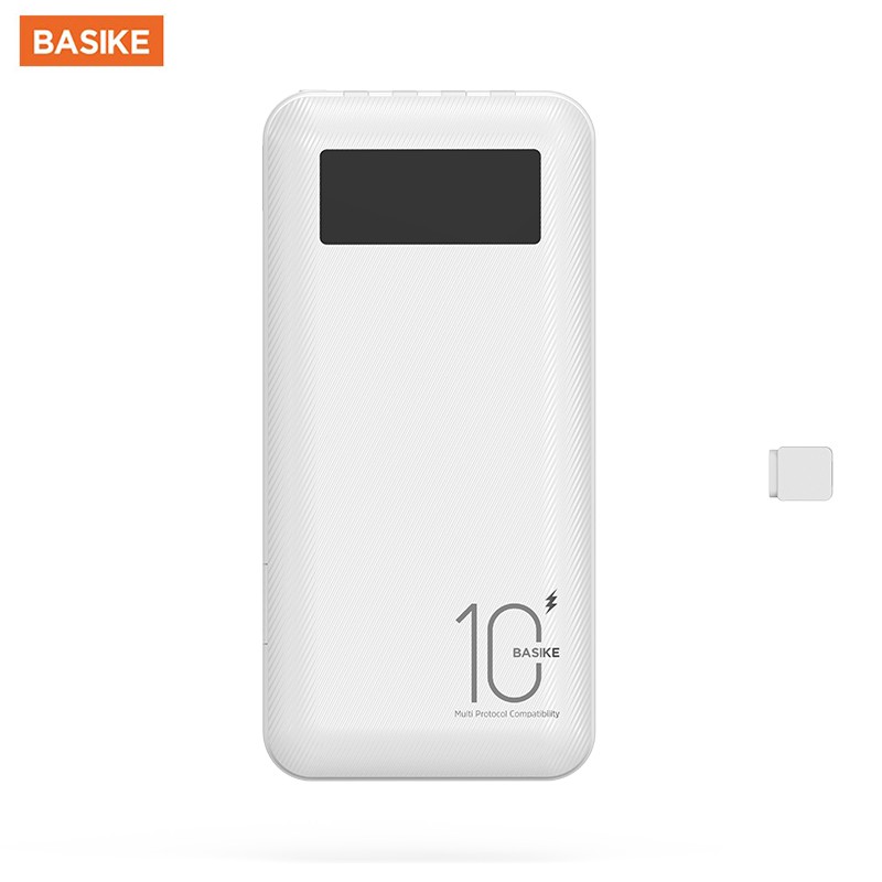 Sạc Dự Phòng 10000mAh BASIKE-PT113P  màn hình kĩ thuật số Xây trong cáp sạc Cùng ngày giao hàng