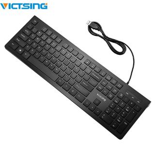 [HOT] VICTSING Upgrade Wired Computer USB Keyboard with 104 Keys Foldable Stands