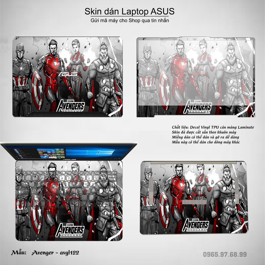 Skin dán Laptop Asus in hình Avenger _nhiều mẫu 3 (inbox mã máy cho Shop)