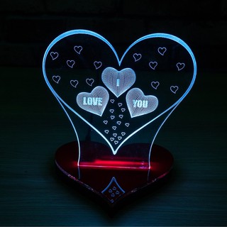Mô Hình Đèn Led 3D Trái Tim