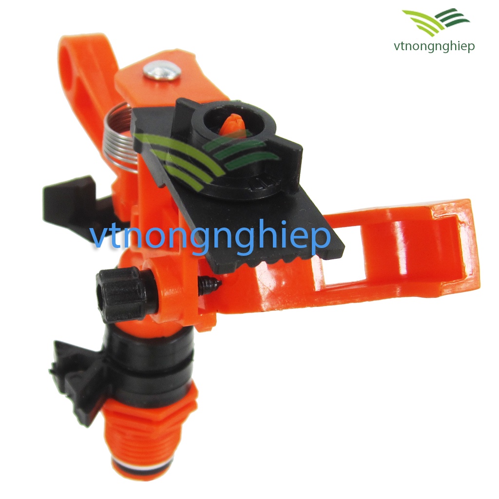 Béc tưới cánh đập BB-914C, bán kính tưới 6.5-12m, chân ren 21mm, điều chỉnh góc tưới tùy ý, phun phủ đồng đều