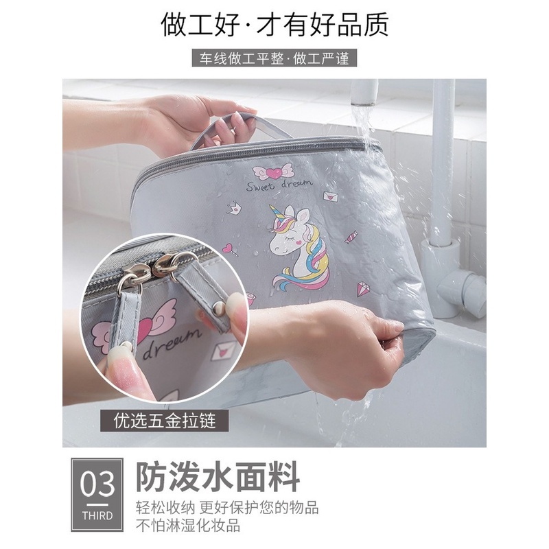 Túi đựng đồ trang điểm họa tiết kỳ lân dễ thương