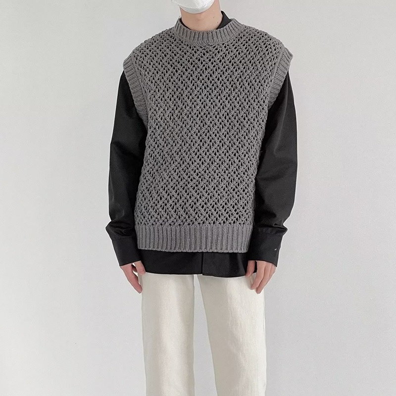 Áo Sweater Sát Nách Cổ Tròn Thời Trang Mùa Thu Mới Cho Nam Size S-3XL