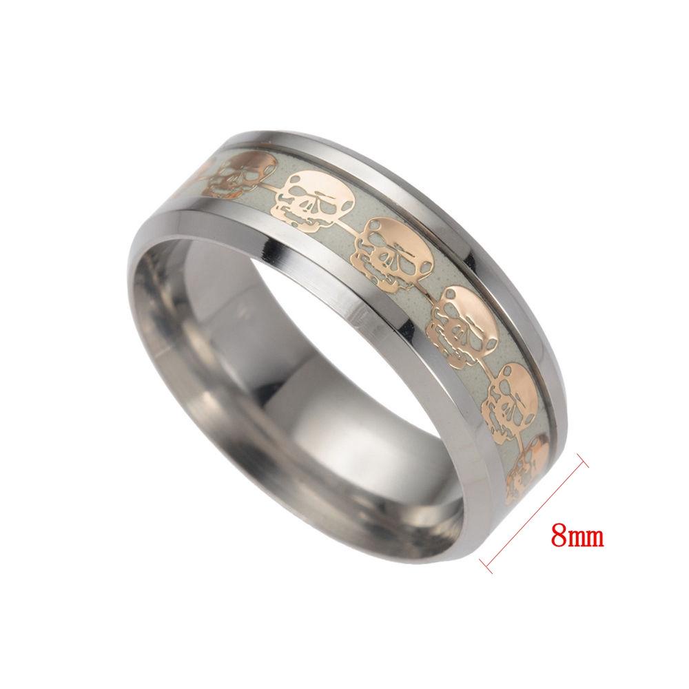 Nhẫn Dạ Quang Bằng Thép Không Gỉ Phát Sáng Trong Đêm Hàng Mới Dành Cho Nam Và Nữ