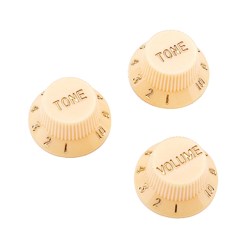 Bộ 3 Núm Vặn Điều Chỉnh Âm Lượng Tông Đàn Guitar Bằng Nhựa Pp Màu Đen / Vàng