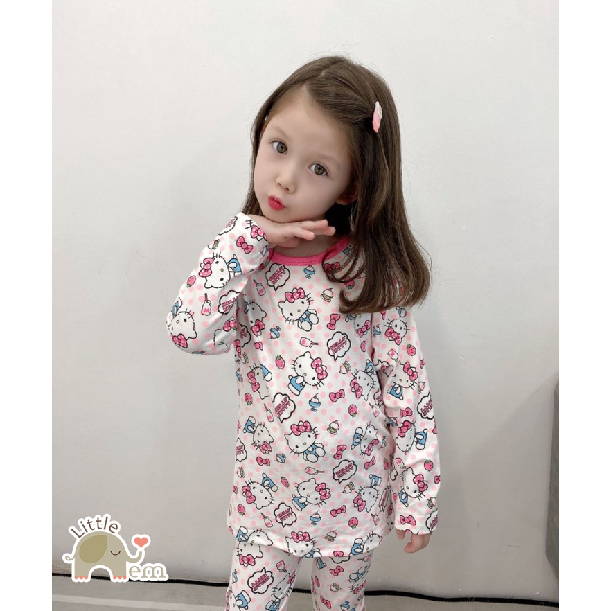 Bộ đồ bé gái Cotton xuất Nhật dài tay _ Cute Cartoon