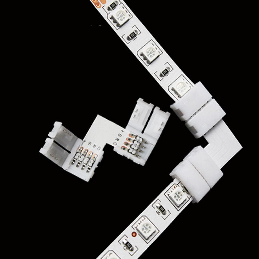 Set 10 đầu nối chữ L cho dây đèn led Rgb 5050 10mm 4pin không hàn tiện dụng