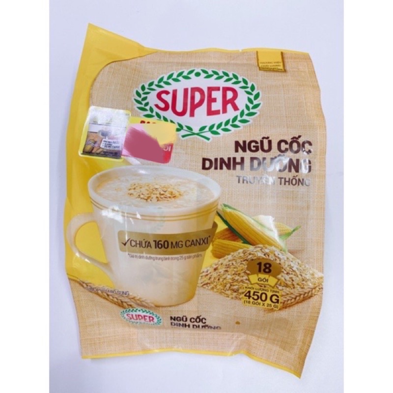 NGŨ CỐC DINH DƯỠNG SUPER 450G (18 GÓI)