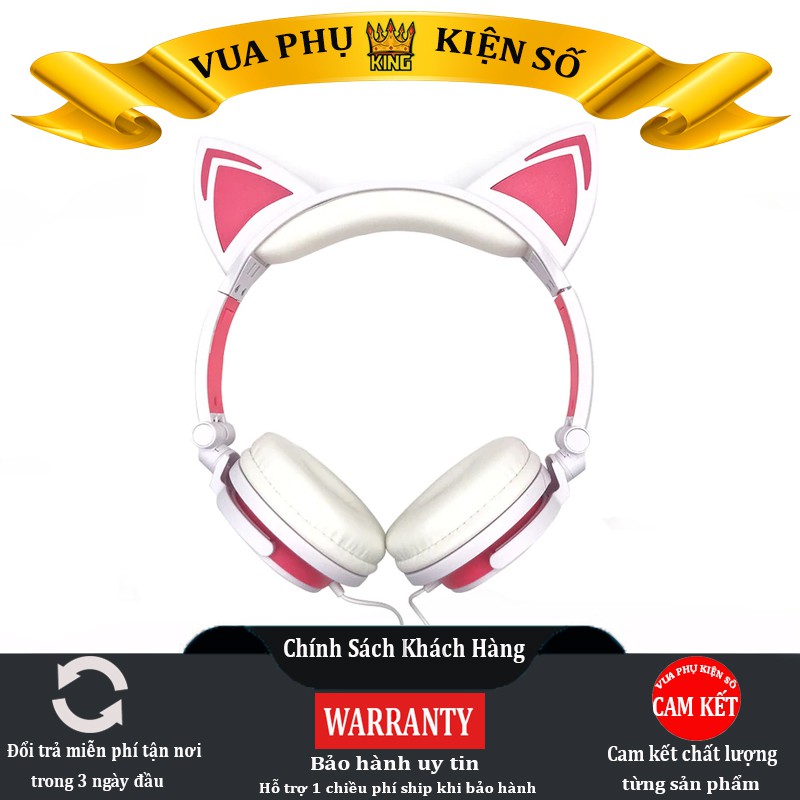 Tai nghe Headphone Tai Mèo - TTLIFE Xinh Xắn - Có Đèn Led Siêu Cute