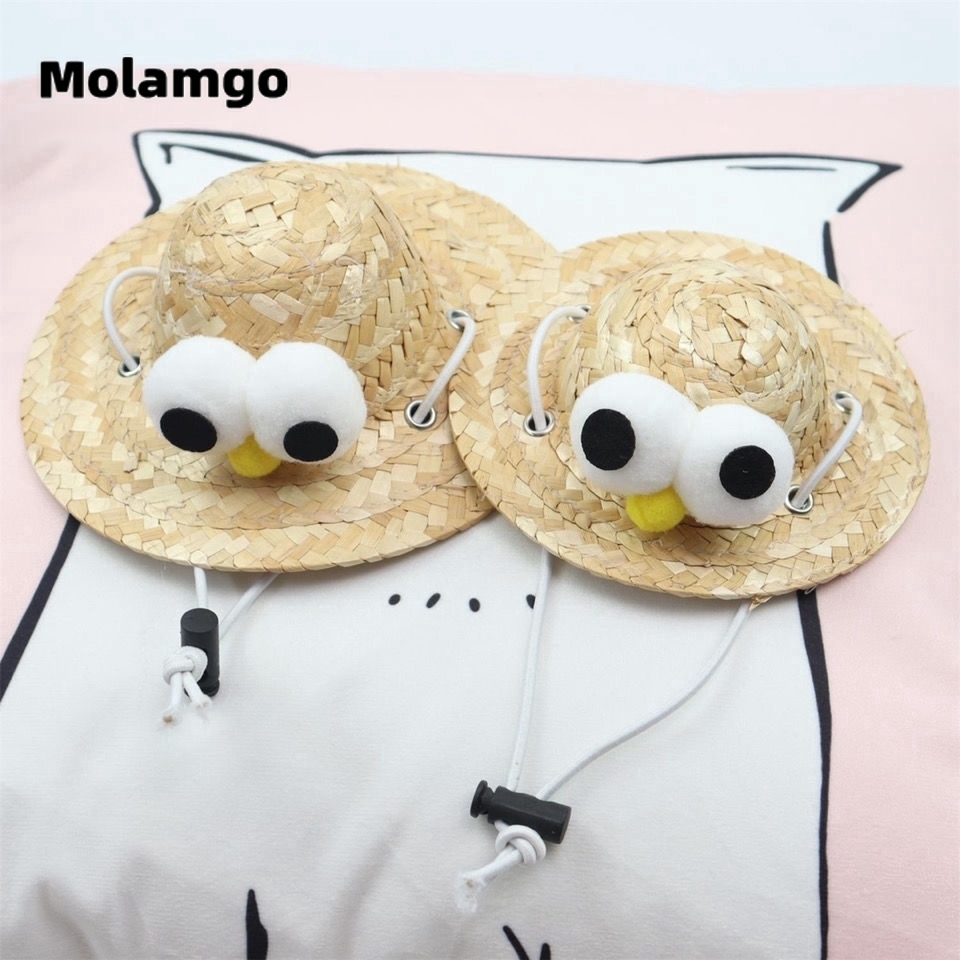 MOLAMGO  Mũ cối đan rơm xinh xắn dành cho thú cưng