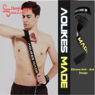 Dây Kéo Lưng Aolikes Cao Cấp- hỗ trợ tập luyện gym- tặng kèm vòng tay gym