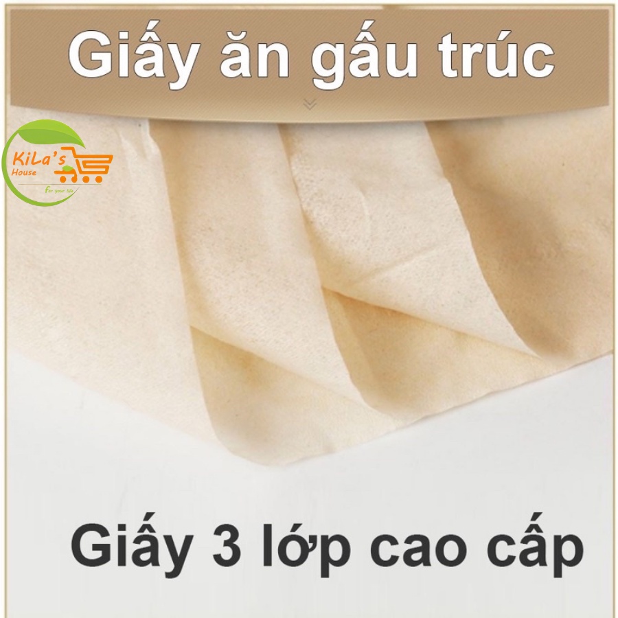 Giấy Ăn Gấu Trúc Sipao Loại 300 Tờ/ Gói - Giấy Ăn Than Tre Siêu Dai, Siêu Tiện Lợi, Không Chất Tẩy Trắng