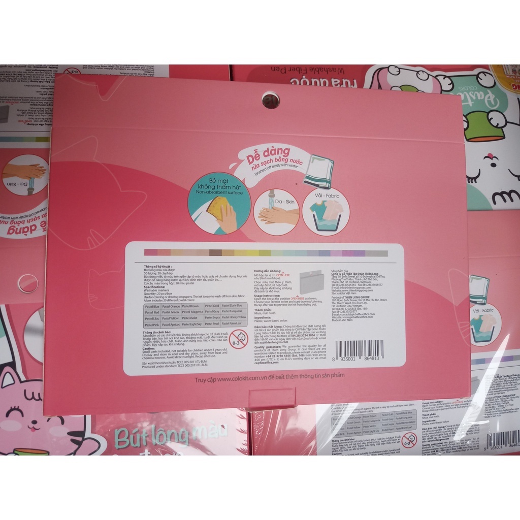 Bút lông 20 màu Pastel Fiber Pen SWM-C008_màu rửa được