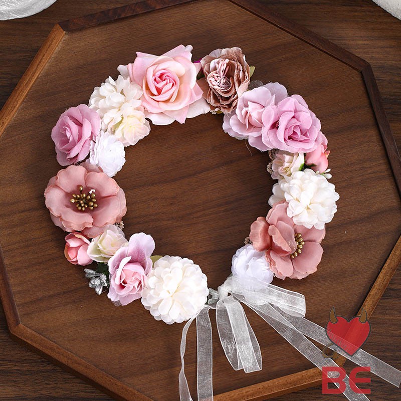 YADORNOS Vòng hoa đội đầu xinh xắn thích hợp cho cô dâu