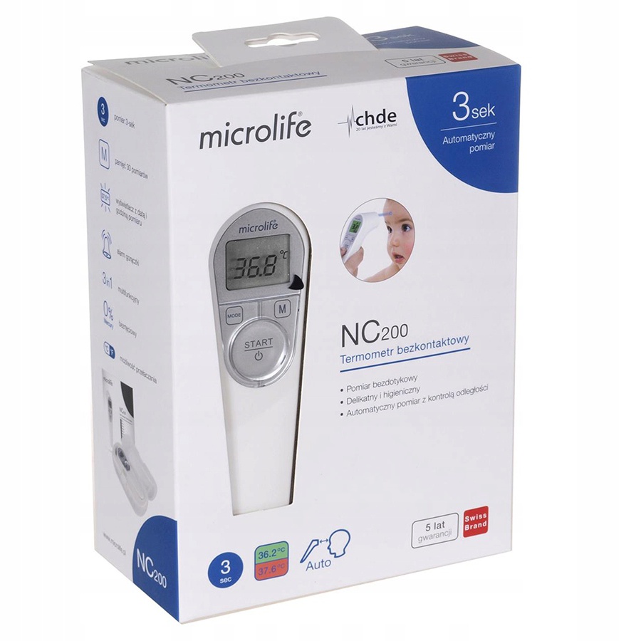 Nhiệt kế hồng ngoại đo trán Microlife NC200 cao cấp