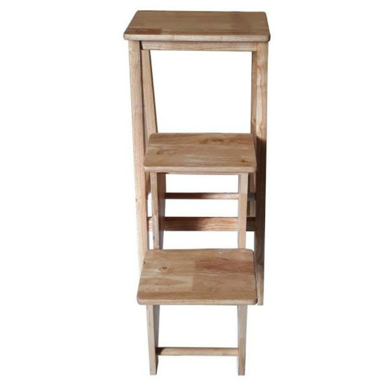 Ghế thắp nhang 3 bậc, gỗ cao su cực chắc chắn và cứng cáp - ghế thang 3 bậc xếp gọn