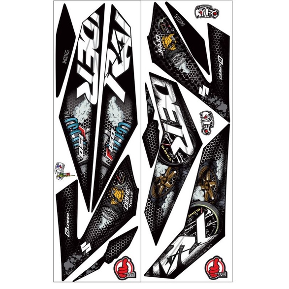 Tem rời dán xe raider