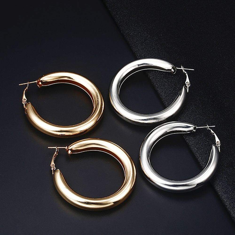 SOMEDAYZL Women Hoop Earrings Rock Jewelry Big Circle 50mm Punk|Color Minimalist Metal Simple Fashion/Multicolor