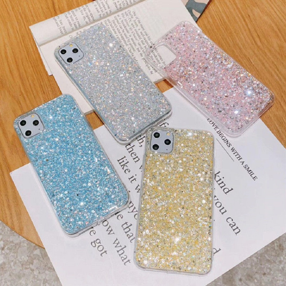 Ốp Điện Thoại Silicon Mềm Chống Rơi Đính Sequin Lấp Lánh Cho Iphone 12 11 Pro Max Se 2020 X Xr Xs Max 7 8 6 Plus