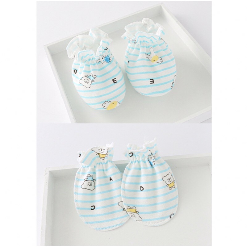 Combo 1 đôi  bao  tay 1 đôi  bao  chân  cho  bé  sơ  sinhh, Mẹ  Bé  Pinus, Bao  tay  chân  siêu  cute  mềm  mại cho  bé