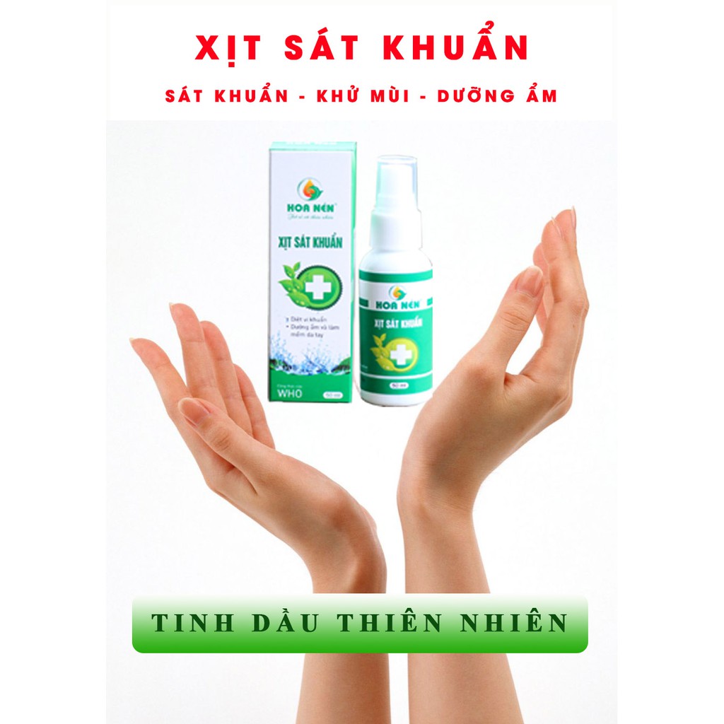 Xịt S.át Kh.uẩn 50ml - Tinh dầu Hoa Nén - [Đạt tiêu chu.ẩn WHO]